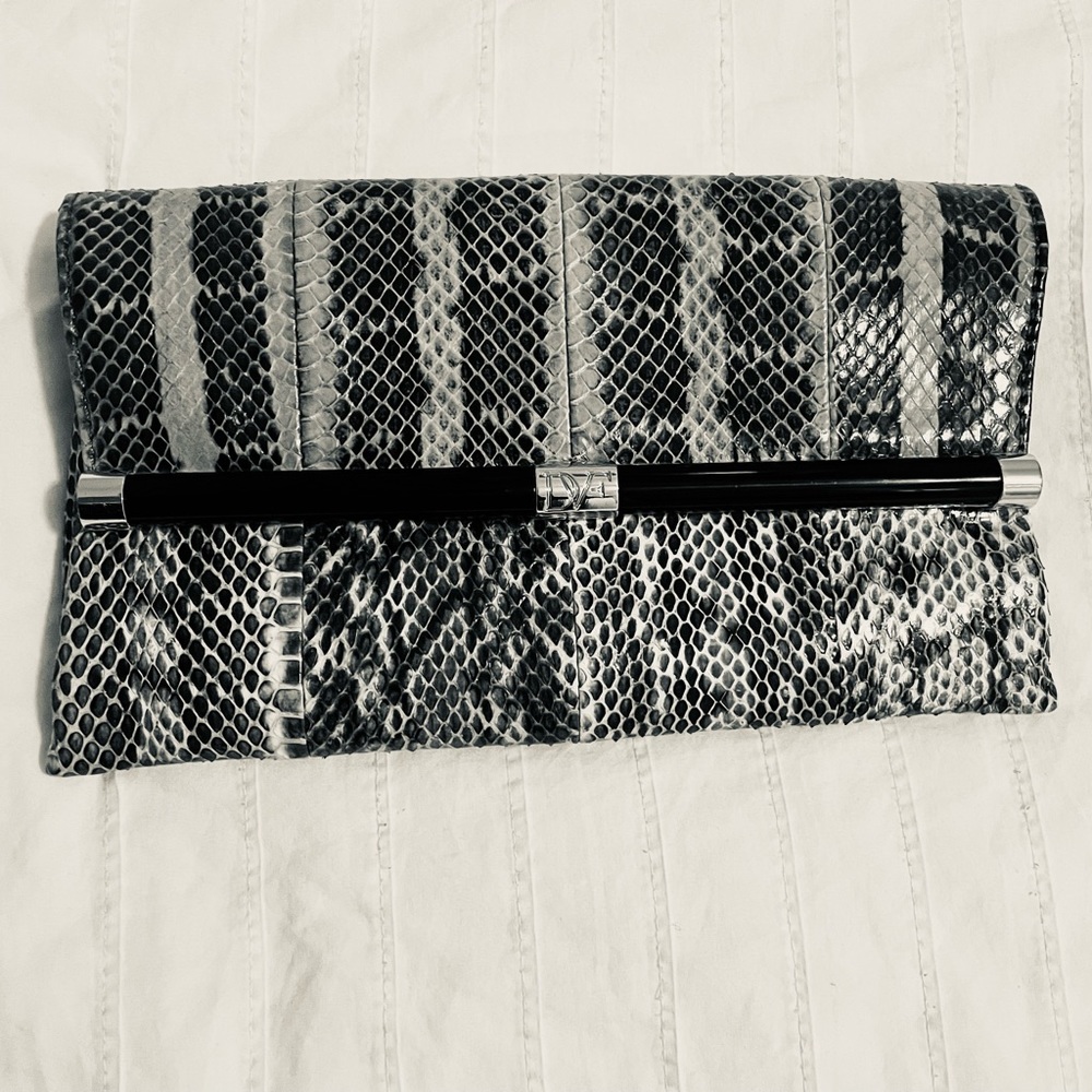 Diane von Furstenberg Python envelope clutch